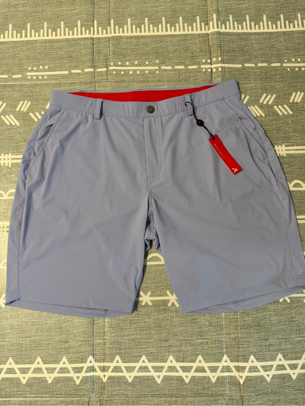 Redvanly Hanover Pull-On Shorts in Mist/Lavender Blue